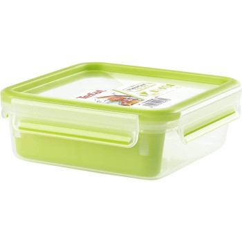 Tefal Masterseal Food Keeper 0.85 Litre Sandwich Box Square Food Container Green Clear Plastic K3100812