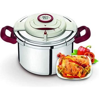 Tefal Stainless Steel Clipso Precision Pressure Cooker 10 Liter Silver P4411562