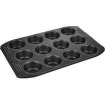 Tefal Easygrip Gold Muffin J1625744 Black Carbon Steel Material
