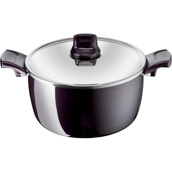 Tefal G6 Resist Intense 30 Cm Casserole With Stainless Steel Lid Red Aluminium D5225483