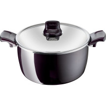 Tefal G6 Resist Intense 30 Cm Casserole With Stainless Steel Lid Red Aluminium D5225483