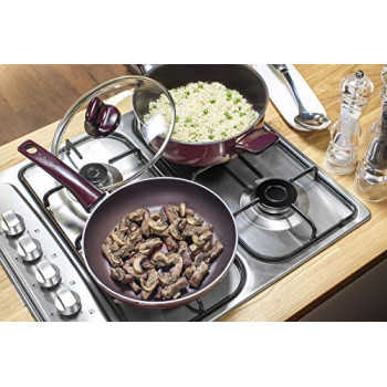 Tefal Pleasure Cookware Set 8 Pieces D5059852 Burgundy Aluminum