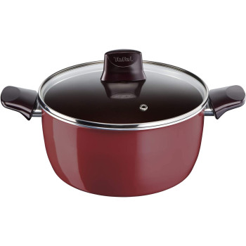 Tefal Pleasure Cookware Set 8 Pieces D5059852 Burgundy Aluminum