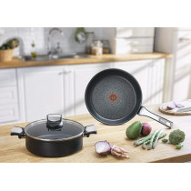 Tefal Expertise 20 Cm Casserole Stew Pot Cooking Pot With Lid C6204472 Black 2.9 Litres Aluminum Non Stick Induction