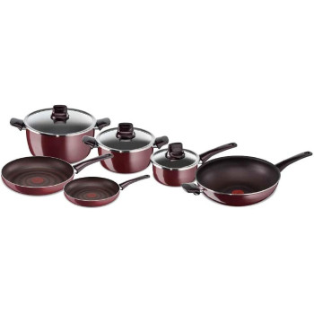 Tefal Pleasure 9Pcs Cooking Pots And Pans Set Aluminum Non Stick D5029962