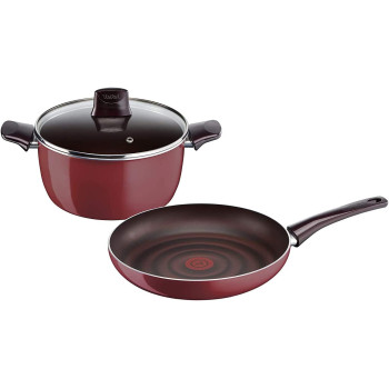 Tefal Pleasure 9Pcs Cooking Pots And Pans Set Aluminum Non Stick D5029962