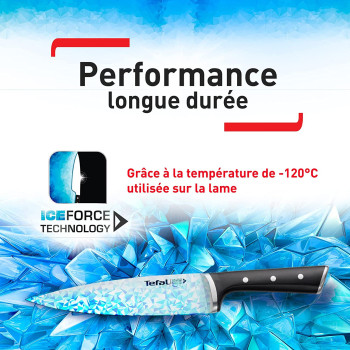 Tefal Ice Force 7Cm Curved Paring Knife Black Stainless Steel K2321214 Silver Black