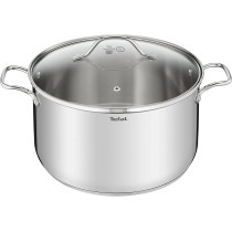 Tefal B9086414 Intuition Xl Large Stainless Steel Stock Pot 28 Cm 9.8 L With Glass Lid For All Heat Sources Including Induction