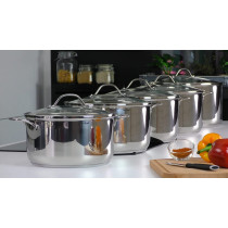 Tefal B9086414 Intuition Xl Large Stainless Steel Stock Pot 28 Cm 9.8 L With Glass Lid For All Heat Sources Including Induction