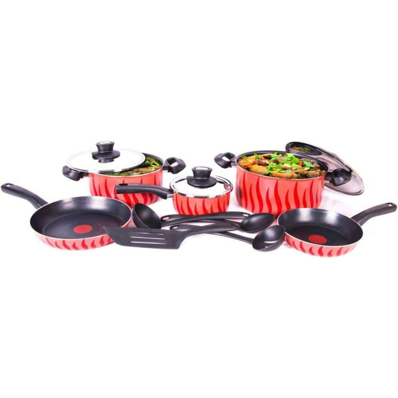 Tefal Tempo 12 Pieces Cooking Set With 1 Easy Grip Red W 66.0 X H 38.5 X L 23.5 Cm Aluminum