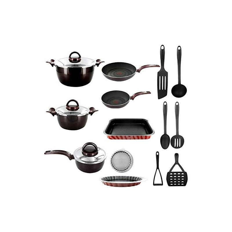 Tefal Aluminum Sensorielle Red Noble Cookware Set Of 15 Piece D2379962