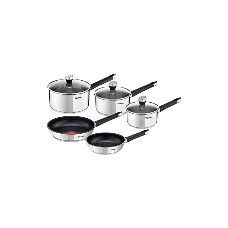 Tefal E823S524 5Pieces Emotion Cooking Set Silver W 52.4 X H 36.2 X D 19.0 Cm Stainless Steel