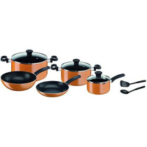 Tefal B168A474 10 Pieces Prima Cooking Set Orange Black W 45.2 X H 37.4 X D 29.4 Cm Aluminum