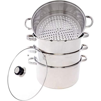 Wilson Stainless Steel 4 Tier Steamer With Glass Lid Silver Cs 20