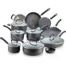 T Fal Ultimate Hard Anodized Nonstick 17 Piece Cookware Set Black
