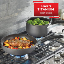 T Fal Ultimate Hard Anodized Nonstick 17 Piece Cookware Set Black