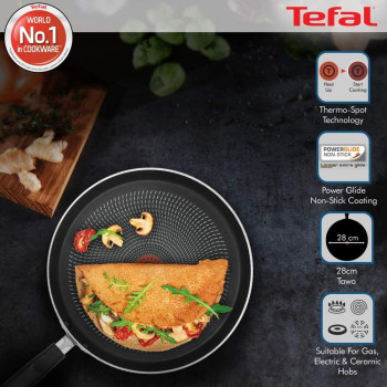 Tefal Delicia Non Stick 28 Cm Tawa Frying Pan Black Aluminum B1548784