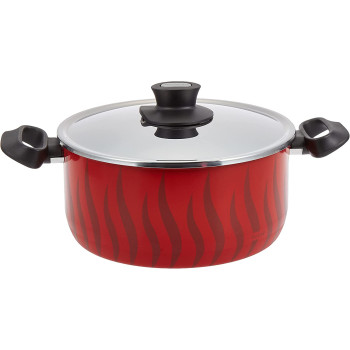Tefal C5489482 12Pieces Non Stick Coating Cooking Set Red Black W 59.4 X H 38.8 X D 23.8 Cm Aluminium