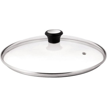 Tefal 280975 Glass Lid With Stainless Steel Rim And Steam Regulator 24Cm Transparent
