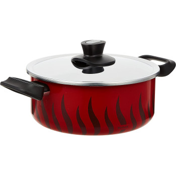 Tefal Tempo Flame 24 Cm Non Stick Casserole With Lid Red Aluminium C3044683