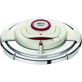 Tefal P4411462 Clipso Precision Pressure Cooker Silver Burgundy 8 Liters