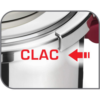 Tefal P4411462 Clipso Precision Pressure Cooker Silver Burgundy 8 Liters