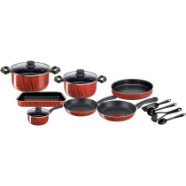 Tefal G6 Tempo Flame 14 Pcs Cooking Set Non Stick Red Aluminium C3079383