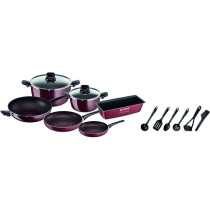 Tefal D5059952 Pleasure Cookware Set 14 Pieces Red Aluminium Material