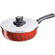 Tefal Tempo Flame Non Stick 26 Cm Saute Pan With Lid Red Aluminium C5483382