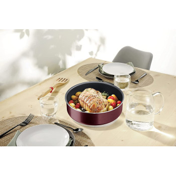 Tefal Ingenio Cook N Clean 6 Pcs Cooking Set Removable Handle Red Aluminium L2379202