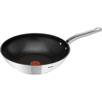 Tefal 1 Intuition Ss V2 28 Coated Wokpan Silver