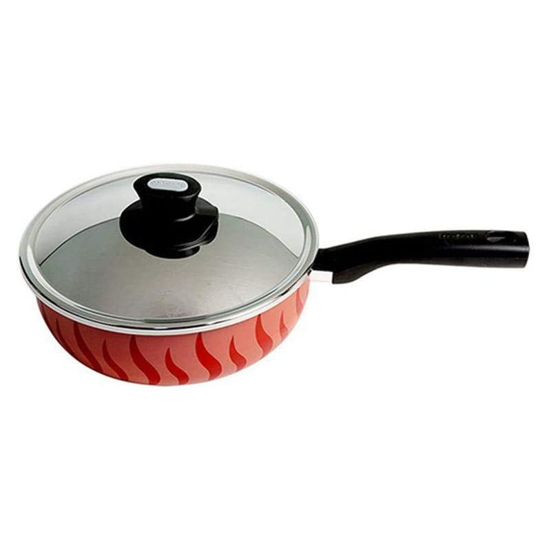 Tefal Tempo Dutch Oven Casserole With Lid Red Black 24 Centimeter