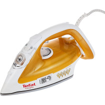 Tefal Easygliss Durilium Airglide Soleplate Steam Iron 2400 Watts Gold White Fv3954M0 Min 1 Year Manufacturer Warranty