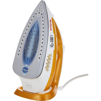 Tefal Easygliss Durilium Airglide Soleplate Steam Iron 2400 Watts Gold White Fv3954M0 Min 1 Year Manufacturer Warranty
