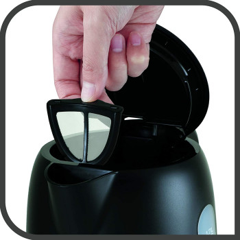 Tefal Equinox 1.7 Litre Kettle With Removable Anti Scale Filter 2400 Watts Black Plastic K0330827 Min 1 Year Manufacturer Warranty