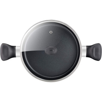 Tefal Super Cook 24 Cm Casserole With Lid Black Aluminium B1434684