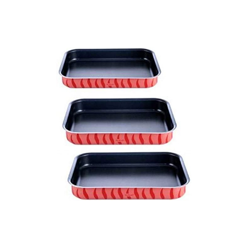 Tefal J1195785 Set Of 3 Pieces Aluminum Oven Dishes