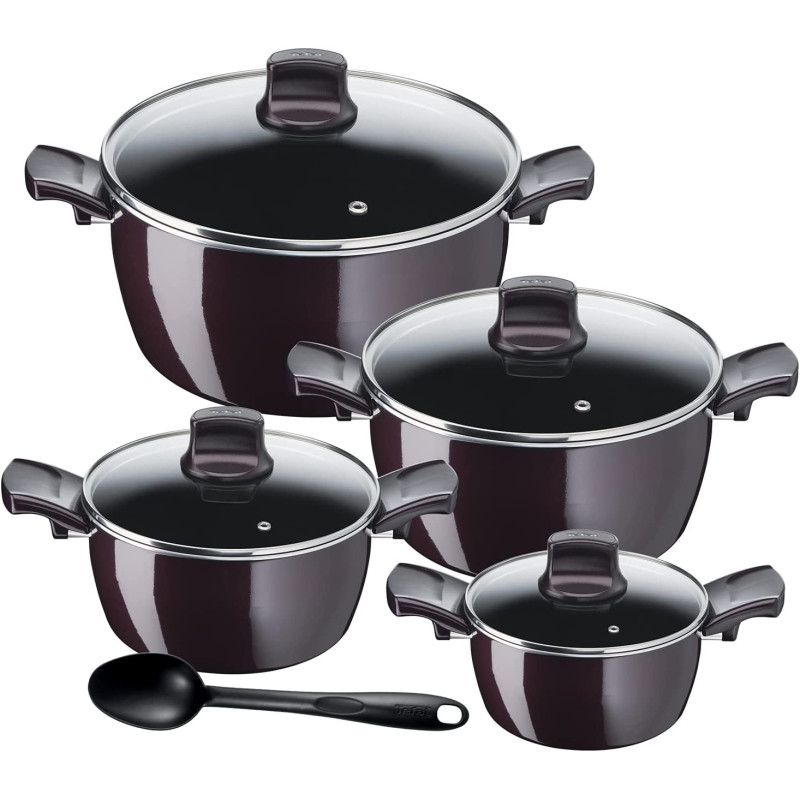 Tefal G6 Resist Intense 9 Pcs Cooking Set Red Aluminium D5229183