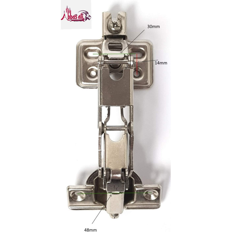 Abbasali 180 Degree Angle Heavy Duty Adjustable Stainless Steel Cabinet Inset Hinges 2 Pair Inset