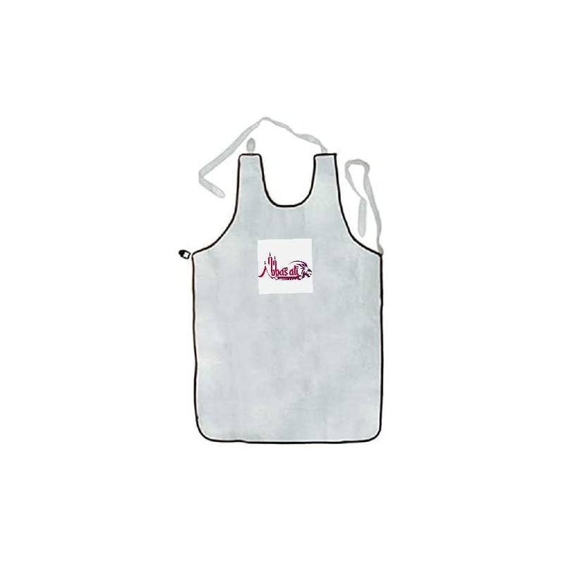 Abbasali Grey Leather Welding Apron For Industrial Use High Temperature Fireproof Star Splash Protective