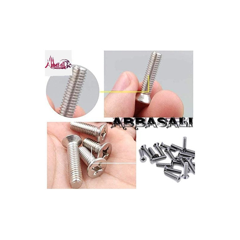 Abbasali Machine Screw Csk Philip & Countersunk Head For Diy Electrical Door Handles Pack Of 25 M4 X 50 Mm