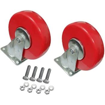Abbasali Pack Of 2 Heavy Duty Pu Rubber Caster Wheel With Nut & Bolt For Furnitureswivel 3 Inch