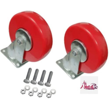 Abbasali Pack Of 2 Heavy Duty Pu Rubber Caster Wheel With Nut & Bolt For Furnitureswivel 3 Inch