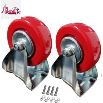 Abbasali Pack Of 2 Heavy Duty Pu Rubber Caster Wheel With Nut & Bolt And EquipmentS And Diy Ideas Non Swivel 5 Inch