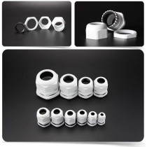 Abbasali Pg Gland White Pack Of 5 Pcs Dust Proof Nylon Cable Gland With Locknut Idealpg 07