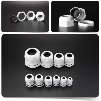 Abbasali Pg Gland White Pack Of 5 Pcs Dust Proof Nylon Cable Gland With Locknut Idealpg 09