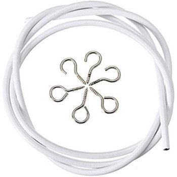 Abbasali Curtain Wire White Cord Cable 3 Meter With 10 Pieces Hook And Eye