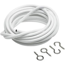 Abbasali Curtain Wire White Cord Cable 3 Meter With 10 Pieces Hook And Eye