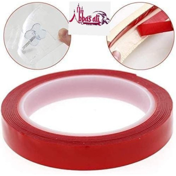 Abbasali Strong Double Sided Sticky Clear Traceless Acrylic Transparent Adhesive Tape 12Mm X 50M