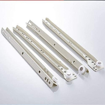 Abbasali Cabinet Rails Drawer Track Slides For Computer Table Clothing Cabinets With Wheels White Color 18 Inch